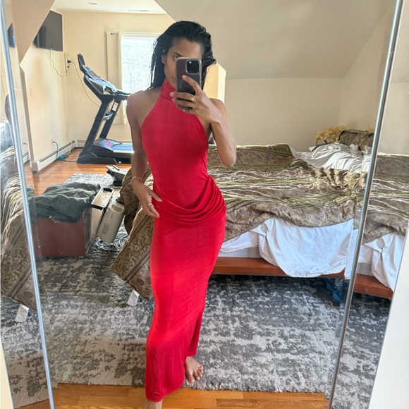 NWT Red Halter maxi Dress like helsa cult Gaia - Picture 7 of 9
